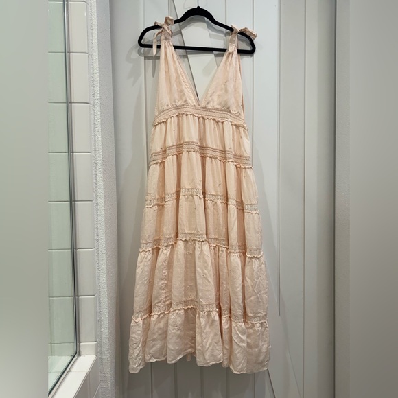 Free People Lily of The Valley Midi Dress - Peachy Keen - Xs - Picture 3 of 16